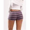 imageSOLY HUX Womens Striped Micro Shorts Y2k Knit Low Rise Booty Mini Shorts Color Block Stretchy LoungewearPink Striped