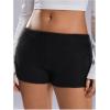 imageSOLY HUX Womens Striped Micro Shorts Y2k Knit Low Rise Booty Mini Shorts Color Block Stretchy LoungewearPlain Black
