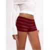 imageSOLY HUX Womens Striped Micro Shorts Y2k Knit Low Rise Booty Mini Shorts Color Block Stretchy LoungewearRed Striped