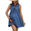 imageSOLY HUX Womens Maternity Dresses Sleeveless Jean Sundresses Tie Front Flowy Short Denim DressMedium Wash