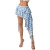 imageSOLY HUX Womens Plaid Ruffle Mini Skirt Y2k A Line Layered Asymmetrical Hem Skirts with Shorts UnderneathBlue Plaid