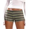 imageSOLY HUX Womens Striped Micro Shorts Y2k Knit Low Rise Booty Mini Shorts Color Block Stretchy LoungewearGreen Striped