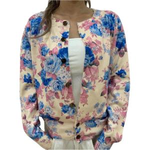 imageSOLY HUX Womens Floral Print Button Down Cardigan Sweater Lightweight Cozy Fall Outfits Trendy 2025Apricot Floral