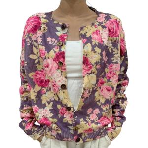 imageSOLY HUX Womens Floral Print Button Down Cardigan Sweater Lightweight Cozy Fall Outfits Trendy 2025Purple Floral