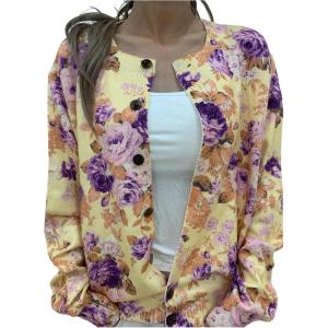 imageSOLY HUX Womens Floral Print Button Down Cardigan Sweater Lightweight Cozy Fall Outfits Trendy 2025Yellow Floral