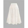 imageSOLY HUX Womens Summer Boho Skirt Eyelet Embroidery Bow Tie High Waisted A Line Flowy Vacation Long SkirtsPlain Beige