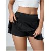 imageSOLY HUX Womens Y2K Ruffle Mini Skirt with Shorts Underneath High Waisted Tiered Skirts Coquette SkortsPlain Black
