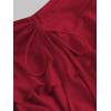 imageSOLY HUX Womens Y2K Ruffle Mini Skirt with Shorts Underneath High Waisted Tiered Skirts Coquette SkortsPlain Red