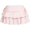 imageSOLY HUX Womens Y2K Ruffle Mini Skirt with Shorts Underneath High Waisted Tiered Skirts Coquette SkortsSolid Light Pink