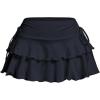 imageSOLY HUX Womens Y2K Ruffle Mini Skirt with Shorts Underneath High Waisted Tiered Skirts Coquette SkortsPlain Dark Blue