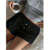 imageSOLY HUX Womens Drawstring Waist Shorts Button Elastic Low Rise Casual Summer ShortsPlain Black