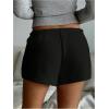 imageSOLY HUX Womens Drawstring Waist Shorts Button Elastic Low Rise Casual Summer ShortsPlain Black