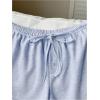 imageSOLY HUX Womens Drawstring Waist Shorts Button Elastic Low Rise Casual Summer ShortsPlain Blue