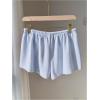 imageSOLY HUX Womens Drawstring Waist Shorts Button Elastic Low Rise Casual Summer ShortsPlain Blue