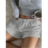 imageSOLY HUX Womens Drawstring Waist Shorts Button Elastic Low Rise Casual Summer ShortsPlain Grey