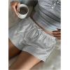 imageSOLY HUX Womens Drawstring Waist Shorts Button Elastic Low Rise Casual Summer ShortsPlain Grey