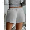 imageSOLY HUX Womens Drawstring Waist Shorts Button Elastic Low Rise Casual Summer ShortsPlain Grey