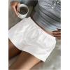imageSOLY HUX Womens Drawstring Waist Shorts Button Elastic Low Rise Casual Summer ShortsPlain White