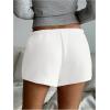 imageSOLY HUX Womens Drawstring Waist Shorts Button Elastic Low Rise Casual Summer ShortsPlain White