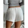 imageSOLY HUX Womens Drawstring Waist Shorts Button Elastic Low Rise Casual Summer ShortsSolid Light Grey