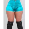 imageSOLY HUX Womens Leopard Print Mini Shorts High Waisted Y2k Streetwear Booty ShortsPlain Cadet Blue