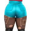 imageSOLY HUX Womens Leopard Print Mini Shorts High Waisted Y2k Streetwear Booty ShortsPlain Cadet Blue