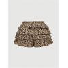 imageSOLY HUX Womens Plus Size Ruffle Bloomers Shorts Y2k Leopard Layered Lolita Pumpkin Bottoms Mini ShortsBrown Leopard