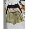 imageSOLY HUX Womens Summer Shorts 3 Packs Elastic Waist Wide Leg Casual Cotton Shorts SetsBlack Beige Army Green