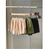 imageSOLY HUX Womens Summer Shorts 3 Packs Elastic Waist Wide Leg Casual Cotton Shorts SetsBlack Beige Army Green