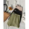 imageSOLY HUX Womens Summer Shorts 3 Packs Elastic Waist Wide Leg Casual Cotton Shorts SetsBlack Beige Army Green