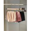 imageSOLY HUX Womens Summer Shorts 3 Packs Elastic Waist Wide Leg Casual Cotton Shorts SetsBlack Beige Pink