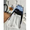 imageSOLY HUX Womens Summer Shorts 3 Packs Elastic Waist Wide Leg Casual Cotton Shorts SetsBlack Blue White