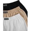 imageSOLY HUX Womens Summer Shorts 3 Packs Elastic Waist Wide Leg Casual Cotton Shorts SetsBlack Khaki White
