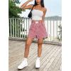 imageSOLY HUX Womens Y2k Plaid Baggy Boxer Shorts for Women Elastic Waist Casual Lounge Bottoms Gingham PajamaRed and White