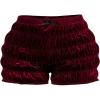 imageSOLY HUX Ruffle Shorts for Women Y2k Lolita Bloomers Elastic Waist Velvet Bottoms Festival ShortsPure Burgundy