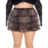 imageSOLY HUX Womens Plus Size Cheetah Leopard Print Bloomers Shorts Sexy Y2k Layered Ruffle Mini ShortsBrown Leopard
