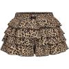 imageSOLY HUX Womens Plus Size Ruffle Bloomers Shorts Y2k Leopard Layered Lolita Pumpkin Bottoms Mini ShortsBrown Leopard