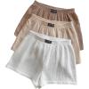 imageSOLY HUX Womens Summer Shorts 3 Packs Elastic Waist Wide Leg Casual Cotton Shorts SetsBeige White Multi
