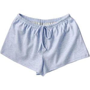 imageSOLY HUX Womens Drawstring Waist Shorts Button Elastic Low Rise Casual Summer ShortsPlain Blue