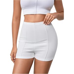 imageSOLY HUX Womens High Waisted Skinny Biker Shorts Workout Athletic ClothingPure White