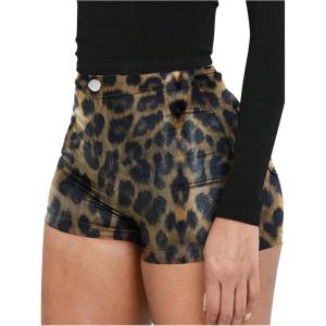 imageSOLY HUX Womens Leopard Print Mini Shorts High Waisted Y2k Streetwear Booty ShortsKhaki Leopard