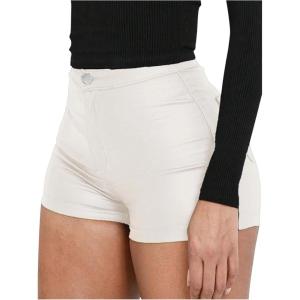 imageSOLY HUX Womens Leopard Print Mini Shorts High Waisted Y2k Streetwear Booty ShortsPlain Apricot