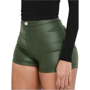 imageSOLY HUX Womens Leopard Print Mini Shorts High Waisted Y2k Streetwear Booty ShortsPlain Army Green