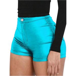 imageSOLY HUX Womens Leopard Print Mini Shorts High Waisted Y2k Streetwear Booty ShortsPlain Cadet Blue