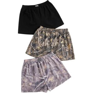 imageSOLY HUX Womens Summer Shorts 3 Packs Elastic Waist Wide Leg Casual Cotton Shorts SetsBlack Grey Camo