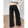 imageSOLY HUX Womens Sweatpants Color Block Low Rise Fold Over Waist Baggy Wide Leg PantsBlack and Beige