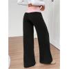 imageSOLY HUX Womens Sweatpants Color Block Low Rise Fold Over Waist Baggy Wide Leg PantsBlack and Pink