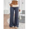 imageSOLY HUX Womens Sweatpants Color Block Low Rise Fold Over Waist Baggy Wide Leg PantsBlue and Beige