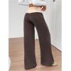 imageSOLY HUX Womens Sweatpants Color Block Low Rise Fold Over Waist Baggy Wide Leg PantsBrown and Beige