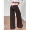imageSOLY HUX Womens Sweatpants Color Block Low Rise Fold Over Waist Baggy Wide Leg PantsBrown and Pink